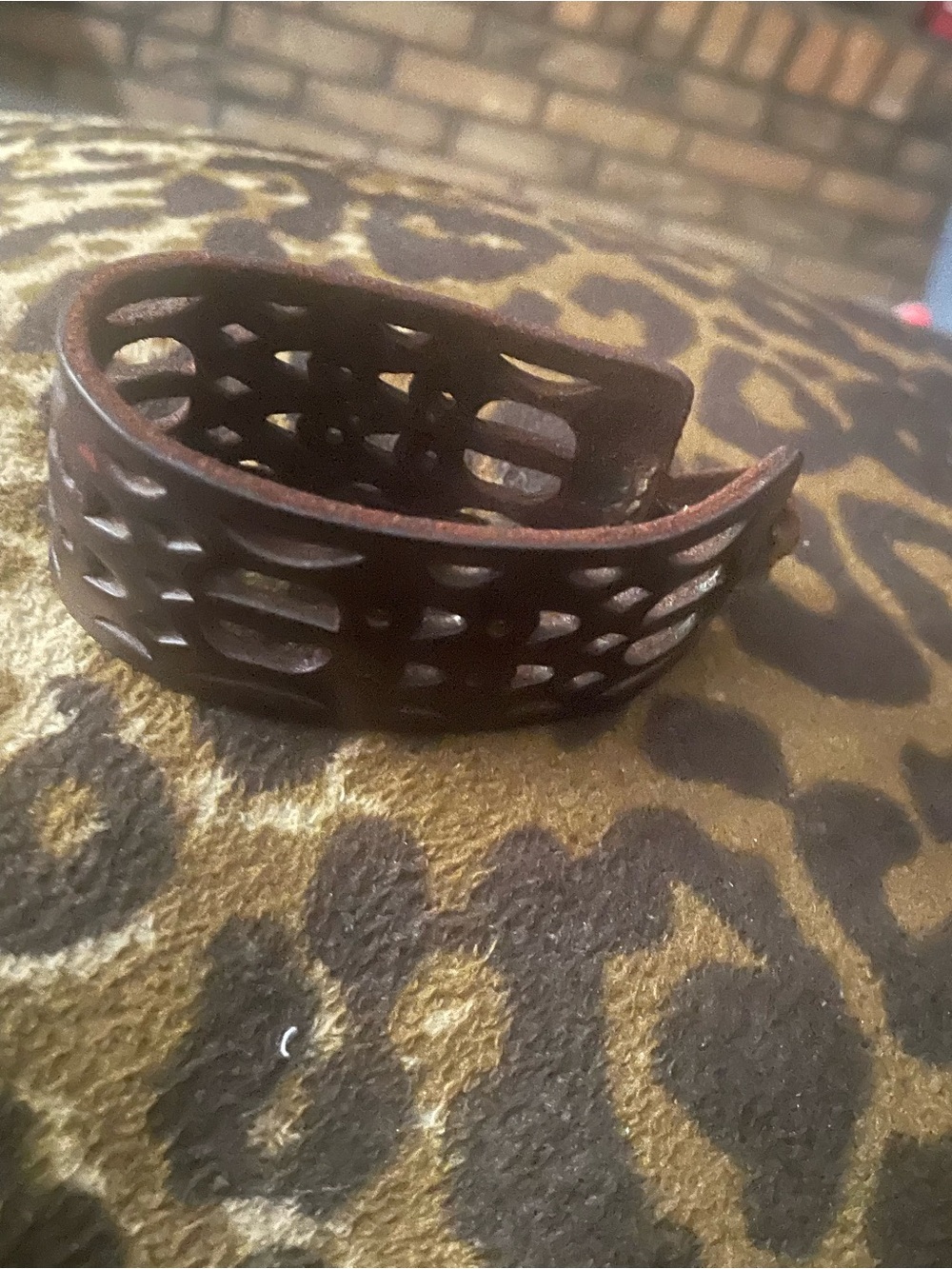 Women’s laser cut Leather Cutout Cuff Bracelet